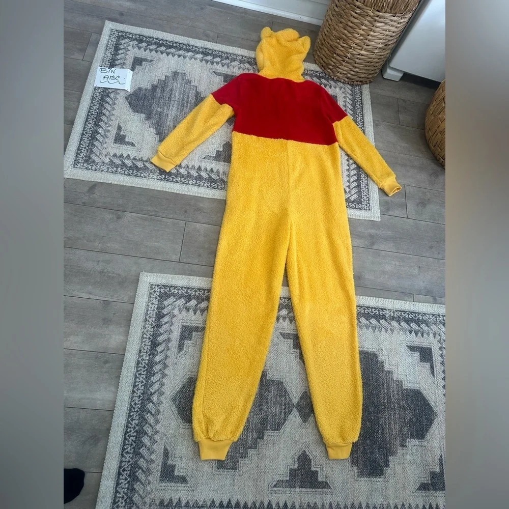 Y2K Disney Winnie the Pooh Women’s Hooded Pooh Zip Onesie Pjs Costume Size Small - Picture 9 of 15